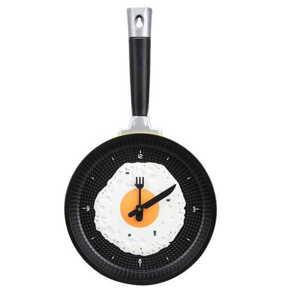 LS4G Creative Fried Egg Pan Shaped Clock Wall