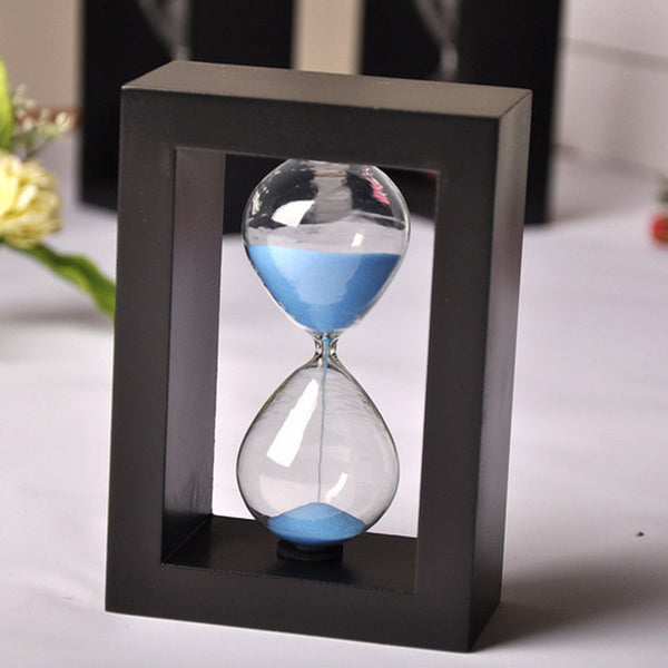 Square Wooden Timer Clock Sandglass Hourglass