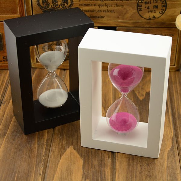 Square Wooden Timer Clock Sandglass Hourglass